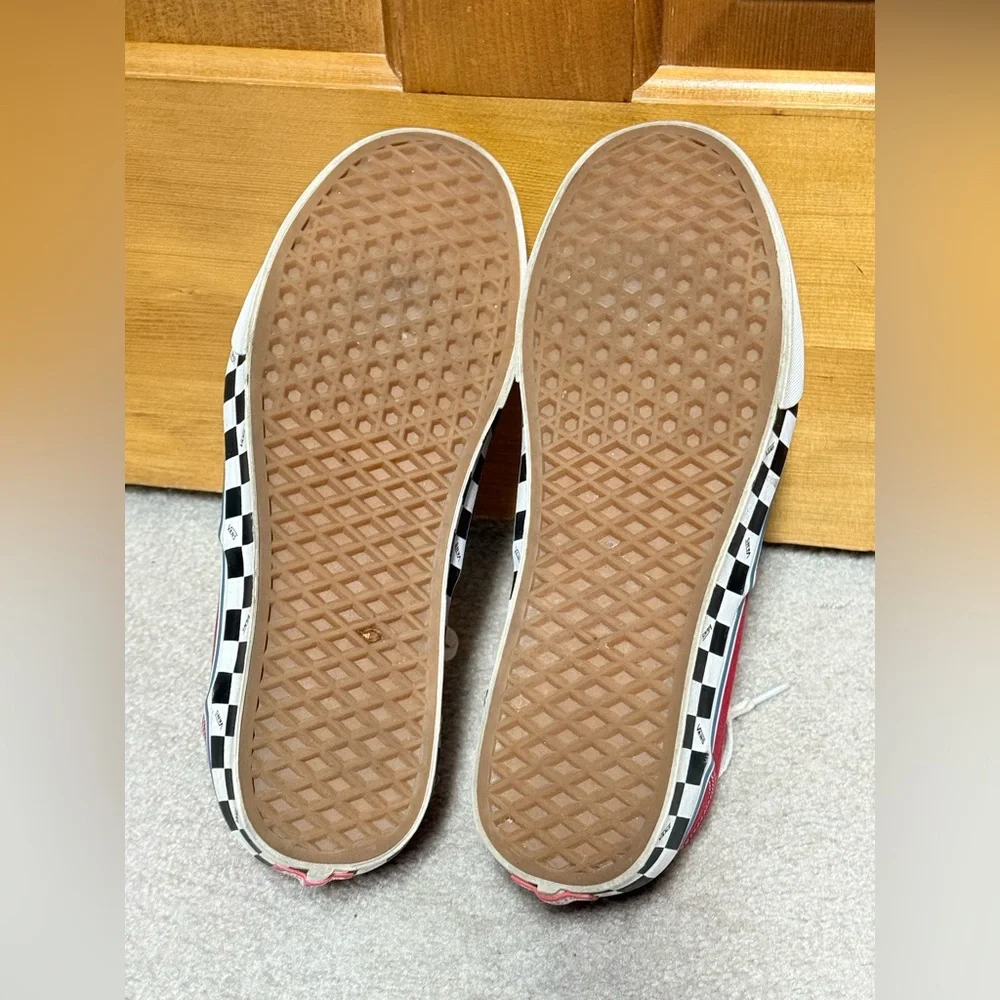 Vans Doheny Red white black Check Side Wall Skate Shoe 10.5 checkered - Picture 11 of 11